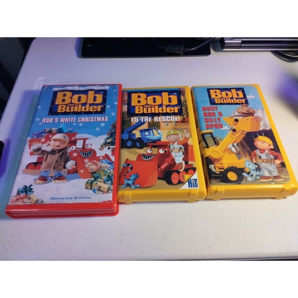 Bob The Builder VHS Lot of 3 - Bob's White Christmas, To The Rescue - Picture 1 of 6